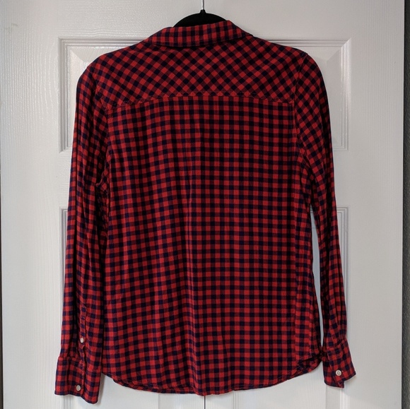 Merona Blue & Red Checkered Plaid - Picture 2 of 3